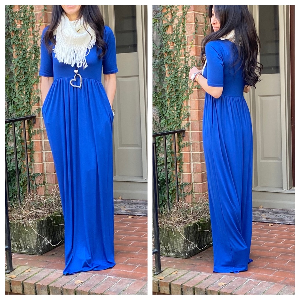 ✨LAST ONE✨Royal Blue Maxi dress with side pockets - Picture 6 of 8